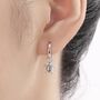 Sterling Silver Sea Turtle Huggie Hoops, thumbnail 1 of 11