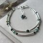 Tourmaline Silver Double Stranded Bracelet, thumbnail 2 of 5