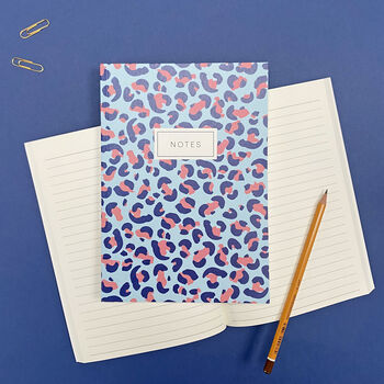 Blue Leopard Print Notebook, 6 of 7