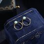 Double Circle Aqua Green Opal Ear Jacket, thumbnail 7 of 10