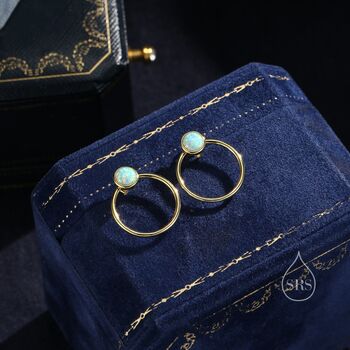 Double Circle Aqua Green Opal Ear Jacket, 7 of 10