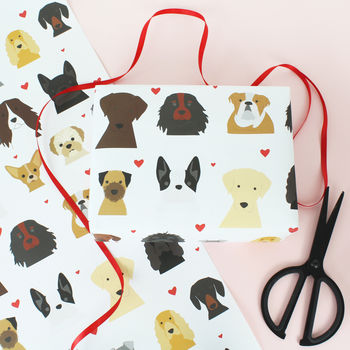 Dogs And Hearts Birthday Wrapping Paper, 2 of 3