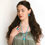 Tamarind Turquoise Coral Earrings, thumbnail 3 of 4