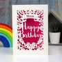 Personalised Papercut Happy Birthday Mum Card, thumbnail 1 of 6