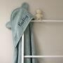 Personalised Hooded Towel In Sea Green, thumbnail 1 of 4