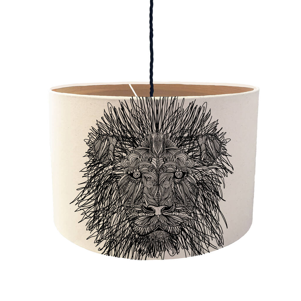 Animal Lampshade With Wood Lining By Bymarie