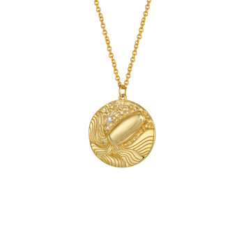 Zodiac Double Sided Gold Plated Crystal Necklace, 4 of 12
