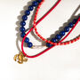 Lapis Lazuli Red Bead And Crab Charm Necklace Set Of Three, thumbnail 4 of 6