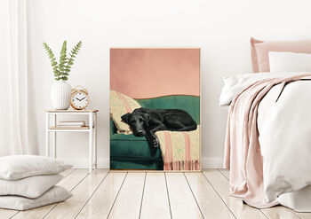 Black Labrador Dog Portrait Art Print, 3 of 4