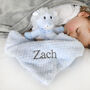 Personalised Blue Lion Baby Comforter, thumbnail 3 of 6