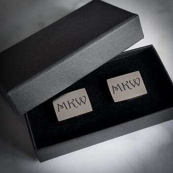 Personalised Cufflinks With Engraved Initials, 3 of 4