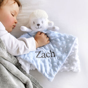 Personalised White Baby Gown And Lamb Comforter Set, 2 of 12