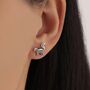 Sterling Silver Skunk Earrings With Black Rhodium Coating, thumbnail 1 of 12