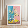 Flowers And Lemons Wall Art | Hand Painted Botanical Still Life Print, thumbnail 1 of 11