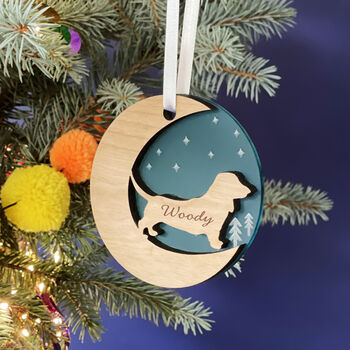 Starry Dog Breed Personalised Christmas Decoration, 8 of 8