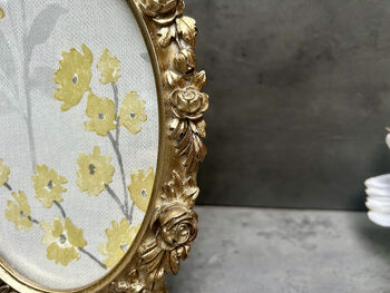 Aged Gold Oval Photo Frame 6x4 Freestanding Portrait, 5 of 10