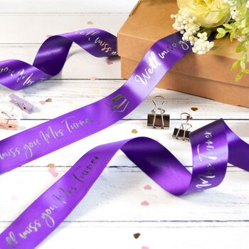 Thank You Teacher 38mm Personalised Printed Ribbon, 2 of 6