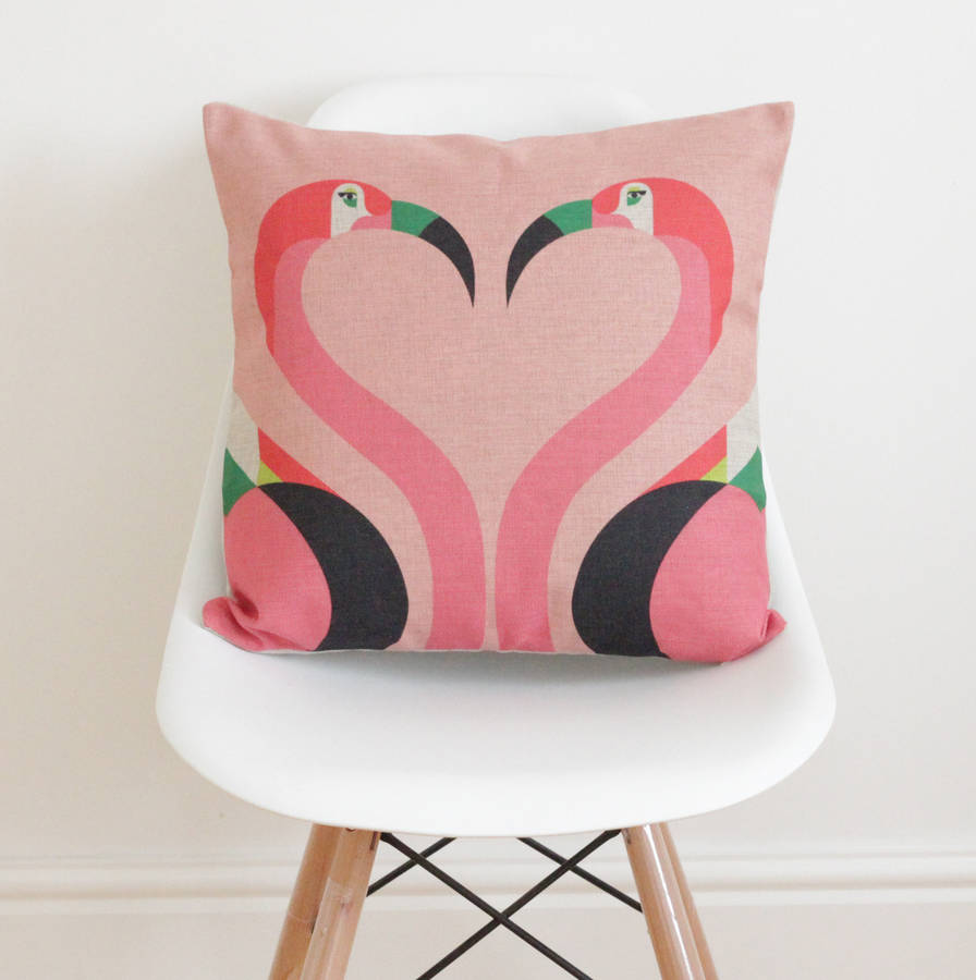 Geometric Flamingos Cushion Cover, 1 of 4