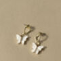 Wavy Gold Marble Butterfly Stud Earrings, thumbnail 1 of 4