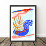 Blue Abstract Leaf Art Print, thumbnail 11 of 12