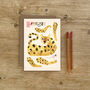 Cheetah Split Pin Puppet A5 Activity Greeting Card, thumbnail 4 of 4