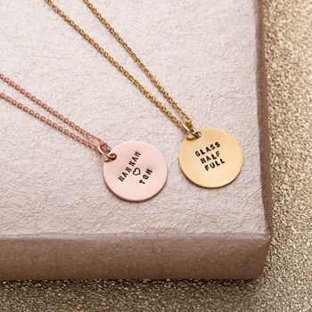Personalised Message Disc Necklace, 2 of 5