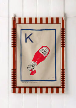 Personalised Alphabet Linen Tea Towel, 12 of 12