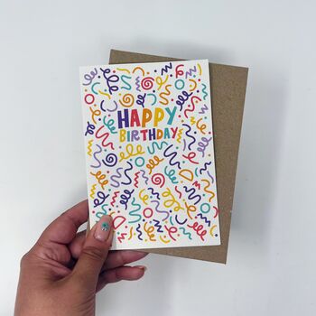 Colourful 'Happy Birthday!' Pattern Card, 3 of 5