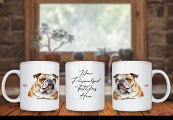 Personalised Bulldog Dog Hearts Pet Gift Mug, 2 of 2