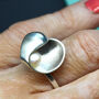 'Hidden Beauty' Abstract Handmade Silver Pearl Ring, thumbnail 7 of 7