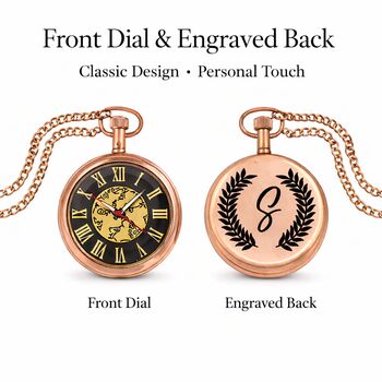 Personalised The Clipper Pocket Watch With Case Elegant Keepsake For Birthday And Anniversary, 5 of 12