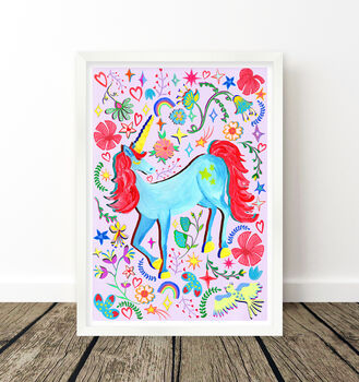 Lilac Unicorn Nursery Print Set – Set Of Two Or Three Whimsical Wall Art Prints, 11 of 12
