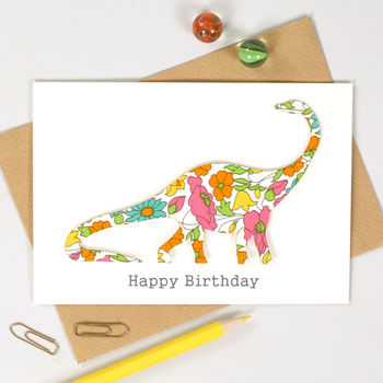 Personalised Liberty Dinosaur Childrens Birthday Card, 4 of 4