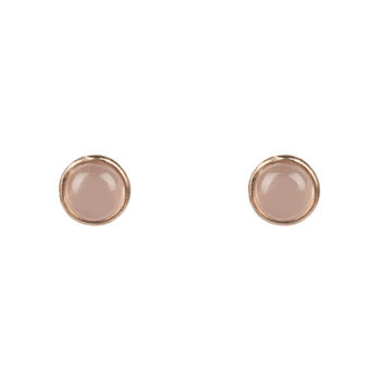 Petite Stud Earring Rosegold Plated Silver, 3 of 8