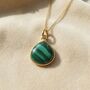 Gold Vermeil Plated Malachite May Birthstone Necklace, thumbnail 1 of 3