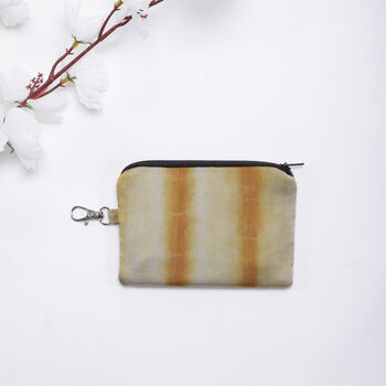 Tie And Dye Grey And Gold Silk Zipped Pouch Bag, 3 of 3
