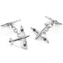 Spitfire Silver Engraved Cufflinks | Groom's Party Wedding Gift, thumbnail 1 of 8