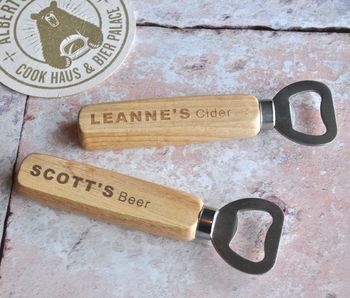 Personalised Coaster And Bottle Opener Beer Gift Set, 3 of 3