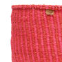 Kiwanda: Red And Pink Pinstripe Woven Storage Basket, thumbnail 7 of 9