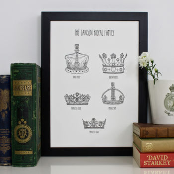 Royal Crown Personalised Family Tree Prints, 5 of 9