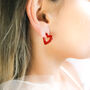 Red Heart Shaped Earrings Multipack, thumbnail 2 of 8