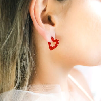 Red Heart Shaped Earrings Multipack, 2 of 8