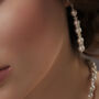 Swarovski Crystal Pearl Diamante Long Wedding Earrings, thumbnail 2 of 3