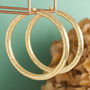 Thick Hammered Hoop Earrings In Gold Plate And Silver, thumbnail 1 of 6