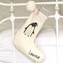 Percy Penguin Personalised Christmas Stocking, thumbnail 5 of 5