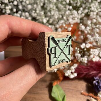 Personalised Monogram Stamp – Crossed Oars, 3 of 8