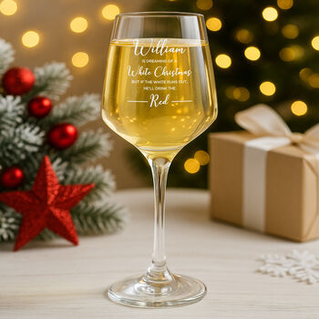Personalised Christmas Wine Glass, 2 of 7