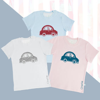 Pick N' Mix Little Car Children's T Shirt Personalised, 4 of 10