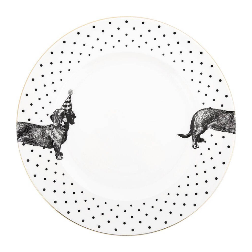 Party Sausage Dog China Plate, 1 of 3
