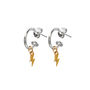 Mini Hoop Earrings With Bolt Charm, thumbnail 1 of 5